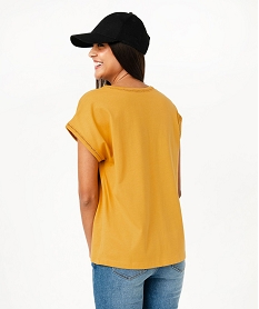 tee-shirt a manches courtes avec finitions scintillantes femme jauneE636101_3