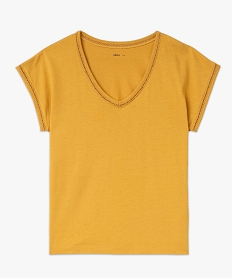 tee-shirt a manches courtes avec finitions scintillantes femme jaune t-shirts manches courtesE636101_4