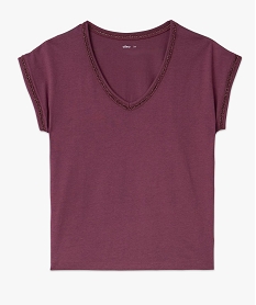 tee-shirt a manches courtes avec finitions scintillantes femme violet t-shirts manches courtesE636201_4