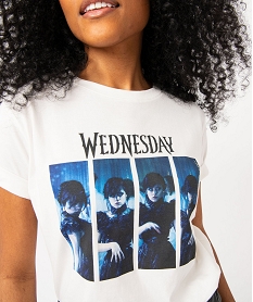 tee-shirt manches courtes imprime femme - wednesday beigeE636301_2