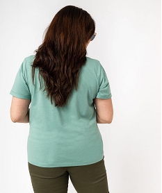 tee-shirt a manches courtes avec message femme grande taille vert t-shirts manches courtesE637001_3