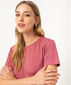 tee-shirt a manches courtes et col rond femme rose t-shirts manches courtesE637201_2