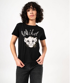 GEMO Tee-shirt à manches courtes avec motif Roi Lion femme - Disney Noir
