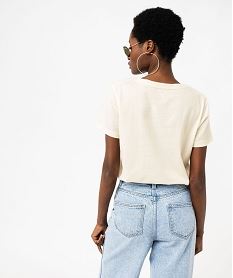 tee-shirt a manches courtes avec motif boheme femme beige t-shirts manches courtesE639701_3