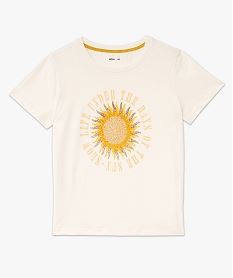 tee-shirt a manches courtes avec motif boheme femme beige t-shirts manches courtesE639701_4