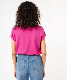 tee-shirt a manches courtes avec motif boheme femme rose t-shirts manches courtesE639901_3