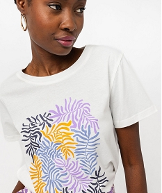 tee-shirt a manches courtes avec motif boheme femme blanc t-shirts manches courtesE640001_2