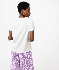 tee-shirt a manches courtes avec motif boheme femme blanc t-shirts manches courtesE640001_3