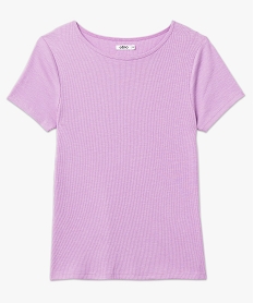 tee-shirt manches courtes en maille cotelee femme violetE640201_4