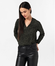 VESTE NOIR TEE-SHIRT PRINT VERT BLAN:40289570828-Polyester recyc////