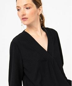tee-shirt a manches longues et col v femme noir t-shirts manches longuesE642301_2