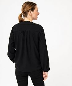 tee-shirt a manches longues et col v femme noir t-shirts manches longuesE642301_3