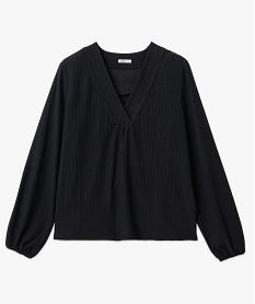 tee-shirt a manches longues et col v femme noir t-shirts manches longuesE642301_4