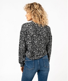 tee-shirt a manches longues en maille douce femme noir t-shirts manches longuesE644401_3