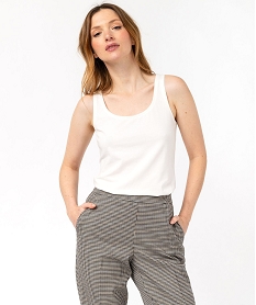 GEMO Débardeur à col rond femme blanc standard