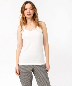 debardeur a col rond femme blanc standard debardeursE645401_2