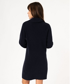 robe pull a grand col en maille cotelee femme bleuE647601_3