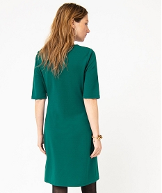 robe a manches courtes avec effet noue femme vert robesE648301_3