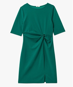 robe a manches courtes avec effet noue femme vert robesE648301_4