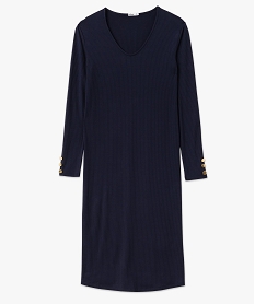 robe de grossesse a manches longues en maille cotelee bleu robesE648501_4