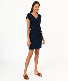 robe avec double col v scintillant femme bleuE649601_1