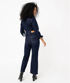 combinaison pantalon en jean a manches longues femme bleu combinaisons pantalonE650501_3