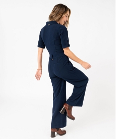 combinaison pantalon a manches courtes femme - lulucastagnette bleu combinaisons pantalonE650701_3