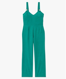 combinaison pantalon femme a bretelles contenant du lin vert combinaisons pantalonE650901_4