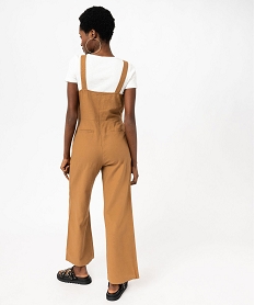 combinaison pantalon femme a bretelles contenant du lin orange combinaisons pantalonE651001_3
