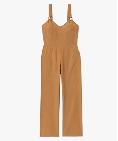 combinaison pantalon femme a bretelles contenant du lin orange combinaisons pantalonE651001_4