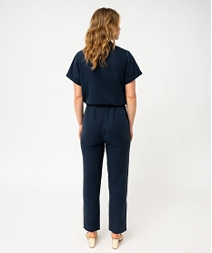 combinaison pantalon haut chemise en lyocell femme bleu combinaisons pantalonE651501_3