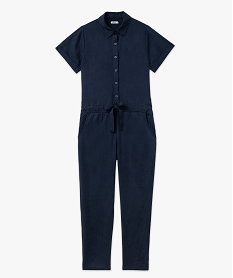 combinaison pantalon haut chemise en lyocell femme bleuE651501_4