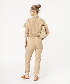 combinaison pantalon haut chemise en lyocell femme beige combinaisons pantalonE651601_3