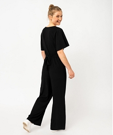 combinaison pantalon a manches courtes femme noir combinaisons pantalonE651801_3