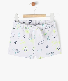 GEMO Short en maille à motifs estivaux bébé garçon Blanc