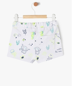 short en maille a motifs estivaux bebe garcon blanc shortsE651901_3