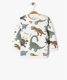 sweat molletonne avec motif dinosaure bebe garcon blancE652401_1