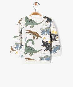 sweat molletonne avec motif dinosaure bebe garcon blancE652401_3