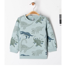 sweat molletonne avec motif dinosaure bebe garcon vert sweatsE652501_1