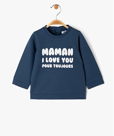 GEMO Sweat léger à message bébé garçon bleu chine