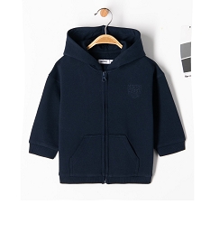 sweat zippe a capuche bebe garcon bleu sweatsE653301_1