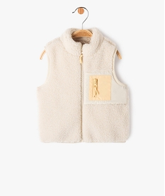 gilet sans manches en maille sherpa bebe garcon beige sweatsE653501_1