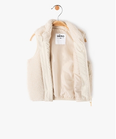 gilet sans manches en maille sherpa bebe garcon beige sweatsE653501_2