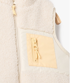 gilet sans manches en maille sherpa bebe garcon beige sweatsE653501_3