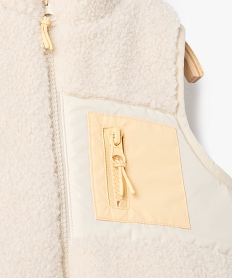 gilet sans manches en maille sherpa bebe garcon beige sweatsE653501_3