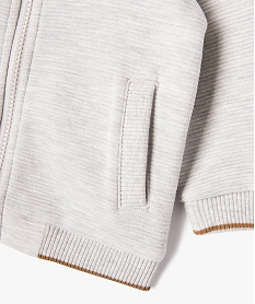 sweat zippe effet raye bebe garcon gris sweatsE653801_2