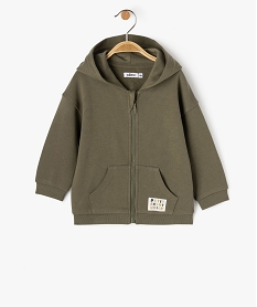 GEMO Sweat zippé à capuche en molleton bouclette bébé garçon vert standard