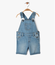 GEMO Salopette en jean courte délavée bébé garçon bleu standard