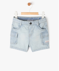 short en jean avec poches a rabat bebe garcon - lulucastagnette bleu shortsE654401_1