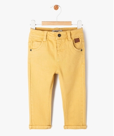 pantalon slim en toile extensible bebe garcon jaune pantalonsE654801_1